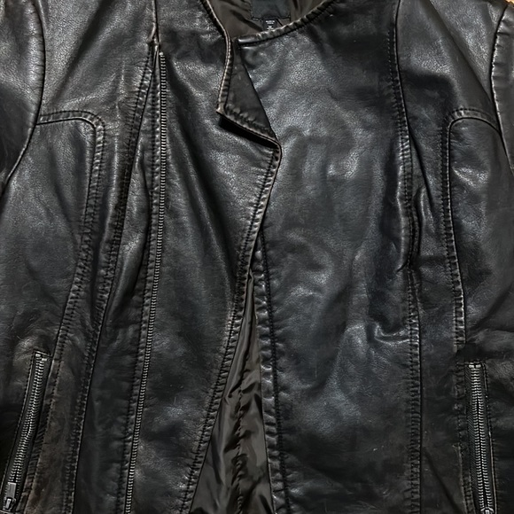 Dark Brown/Black Womens Leather Jacket | Great Condition, Medium, EXPRESS - Picture 5 of 9